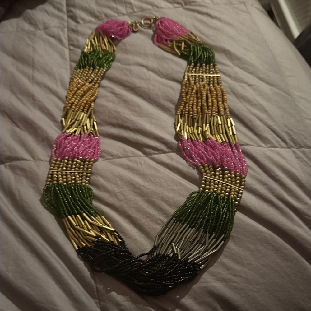 Juicy Couture Pink and Green Beaded Necklace
